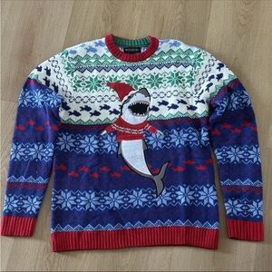 Blizzard Bay Ugly Christmas Sweater  Shark Size M